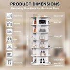 Étagère à chaussures tournante sur pied en MDF à 6 niveaux à 360°
