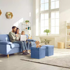 Pouffe de rangement pliable en faux daim de polyester 38 cm (L) x 38 cm (H)