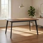 Royal Hampton Dining Table, 59 Inch Rectangular Brown Top, Scandinavian Black