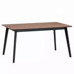 Table à manger rectangulaire en bois d'hévéa et MDF avec plateau en placage de noyer 59''L x 30''H Brun/Noir