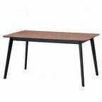 Table à manger rectangulaire en bois d'hévéa et MDF avec plateau en placage de noyer 59''L x 30''H Brun/Noir