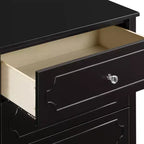 Commode 3 tiroirs en pin massif avec poignées en cristal 18''L x 35.5''P x 34''H Blanc