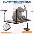 Support de rangement suspendu en acier pour garage, montage au plafond, 96 po P x 48 po L, hauteur réglable