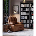 Fauteuil inclinable pivotant et à bascule en métal et similicuir avec massage et chaleur 95 cm (L) x 103 cm (H)