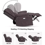 Fauteuil inclinable pivotant et à bascule en métal et similicuir avec massage et chaleur 95 cm (L) x 103 cm (H)