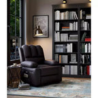 Fauteuil inclinable pivotant et à bascule en métal et similicuir avec massage et chaleur 95 cm (L) x 103 cm (H)