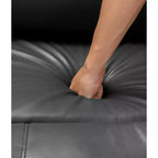 Fauteuil inclinable pivotant et à bascule en métal et similicuir avec massage et chaleur 95 cm (L) x 103 cm (H)