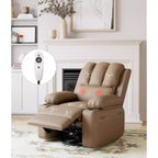Fauteuil inclinable pivotant et à bascule en métal et similicuir avec massage et chaleur 95 cm (L) x 103 cm (H)