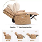Fauteuil inclinable pivotant et à bascule en métal et similicuir avec massage et chaleur 95 cm (L) x 103 cm (H)