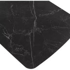 Table à manger rectangulaire en métal et pierre frittée avec base incurvée dorée L 180 cm x H 76 cm Blanc