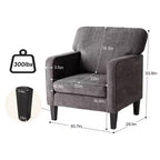 Fauteuil de salon rembourré en métal et polyester avec accoudoirs et coussin 78 cm (l) x 86 cm (H)