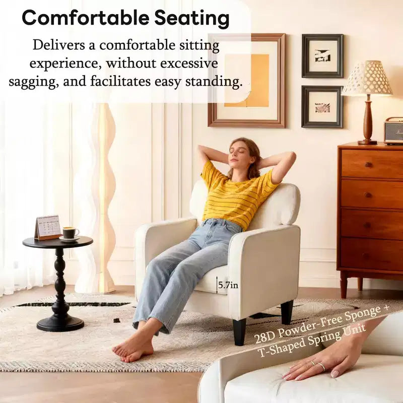 Fauteuil de salon rembourré en métal et polyester avec accoudoirs et coussin 78 cm (l) x 86 cm (H)