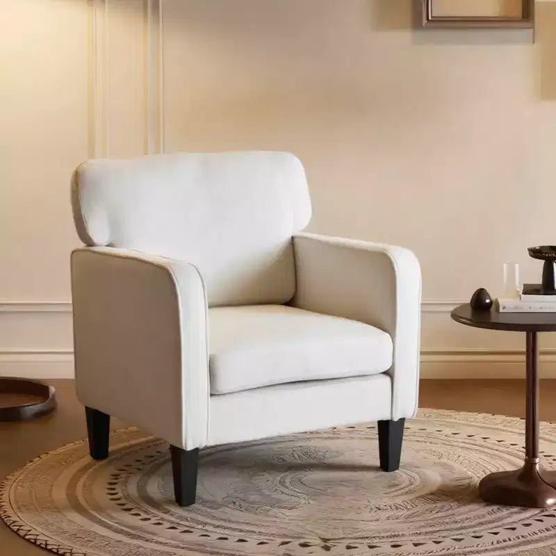 Fauteuil de salon rembourré en métal et polyester avec accoudoirs et coussin 78 cm (l) x 86 cm (H)