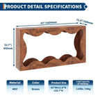 Console en bois composite avec rebord en forme d'éventail et étagère inférieure 160 cm (L) x 85,6 cm (H) Marron