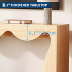 Console en bois composite avec rebord en forme d'éventail et étagère inférieure 160 cm (L) x 85,6 cm (H) Marron