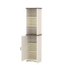 Meuble haut de salle de bain en bois avec étagères ouvertes et porte inférieure 39,6 cm (L) x 161,8 cm (H) Ivoire