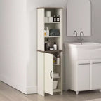 Meuble haut de salle de bain en bois avec étagères ouvertes et porte inférieure 39,6 cm (L) x 161,8 cm (H) Ivoire