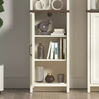 Meuble haut de salle de bain en bois avec étagères ouvertes et porte inférieure 39,6 cm (L) x 161,8 cm (H) Ivoire