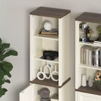 Meuble haut de salle de bain en bois avec étagères ouvertes et porte inférieure 39,6 cm (L) x 161,8 cm (H) Ivoire