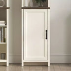 Meuble haut de salle de bain en bois avec étagères ouvertes et porte inférieure 39,6 cm (L) x 161,8 cm (H) Ivoire