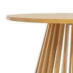 Table basse ronde en hévéa, plateau plaqué
