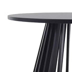 Table basse ronde en hévéa, plateau plaqué