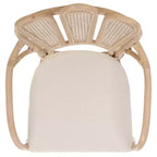 Fauteuil en Bois et Rotin avec Coussin en Coton 54 cm L x 84 cm H Effet Bois Blanchi