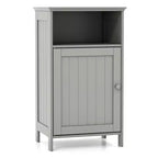 Meuble de salle de bain en MDF avec porte unique et étagère réglable 16''L x 27.5''H Blanc/Gris