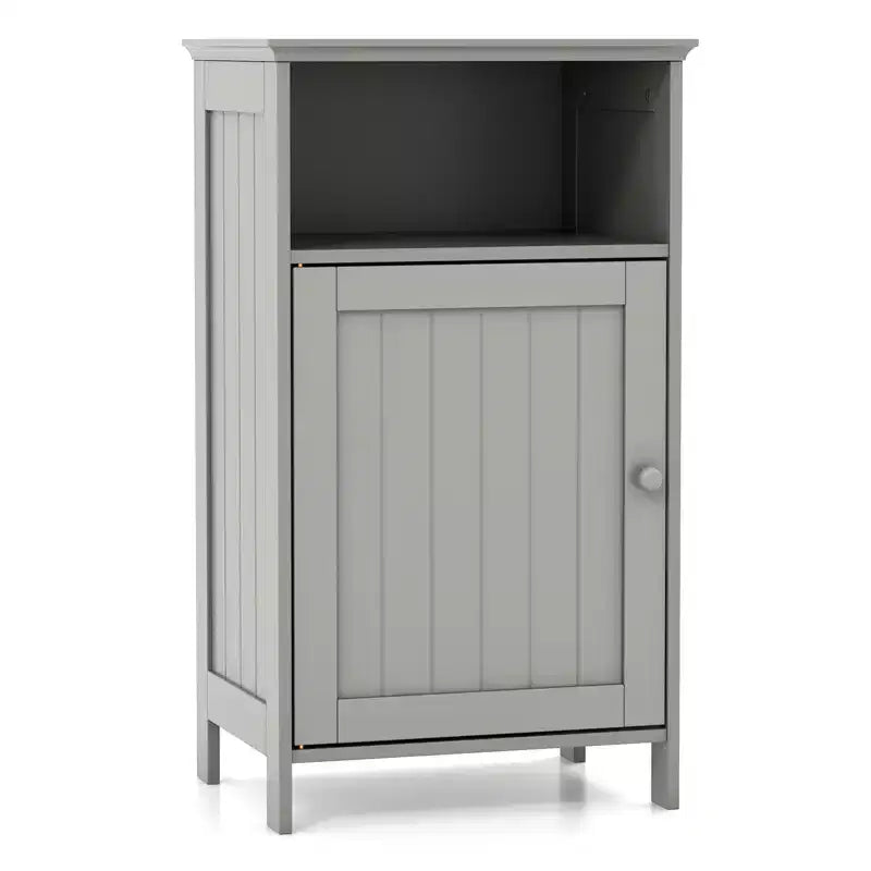 Meuble de salle de bain en MDF avec porte unique et étagère réglable 16''L x 27.5''H Blanc/Gris