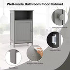 Meuble de salle de bain en MDF avec porte unique et étagère réglable 16''L x 27.5''H Blanc/Gris