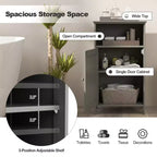 Meuble de salle de bain en MDF avec porte unique et étagère réglable 16''L x 27.5''H Blanc/Gris