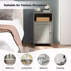 Meuble de salle de bain en MDF avec porte unique et étagère réglable 16''L x 27.5''H Blanc/Gris