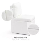 Chaise sans accoudoirs en bois et lin avec roulettes silencieuses H. 69,85 cm, coloris avoine