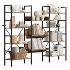 COZONY 3-Column Bookcase with Adjustable Shelves, Modern Storage Bookcase for Living Room Office Bedroom