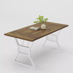 Table de salle à manger en panneaux de particules avec pieds en métal 70,87''L x 29,33''H Marron