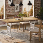 Table de salle à manger en panneaux de particules avec pieds en métal 70,87''L x 29,33''H Marron