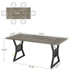 Table de salle à manger en panneaux de particules avec pieds en métal 70,87''L x 29,33''H Marron