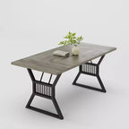 Table de salle à manger en panneaux de particules avec pieds en métal 70,87''L x 29,33''H Marron