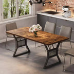 Table de salle à manger en panneaux de particules avec pieds en métal 70,87''L x 29,33''H Marron