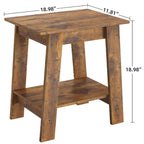 Table d'appoint à 2 niveaux en panneaux de particules avec étagère ouverte 13,98''L x 19,09''H Blanc