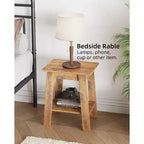 Table d'appoint à 2 niveaux en panneaux de particules avec étagère ouverte 13,98''L x 19,09''H Blanc