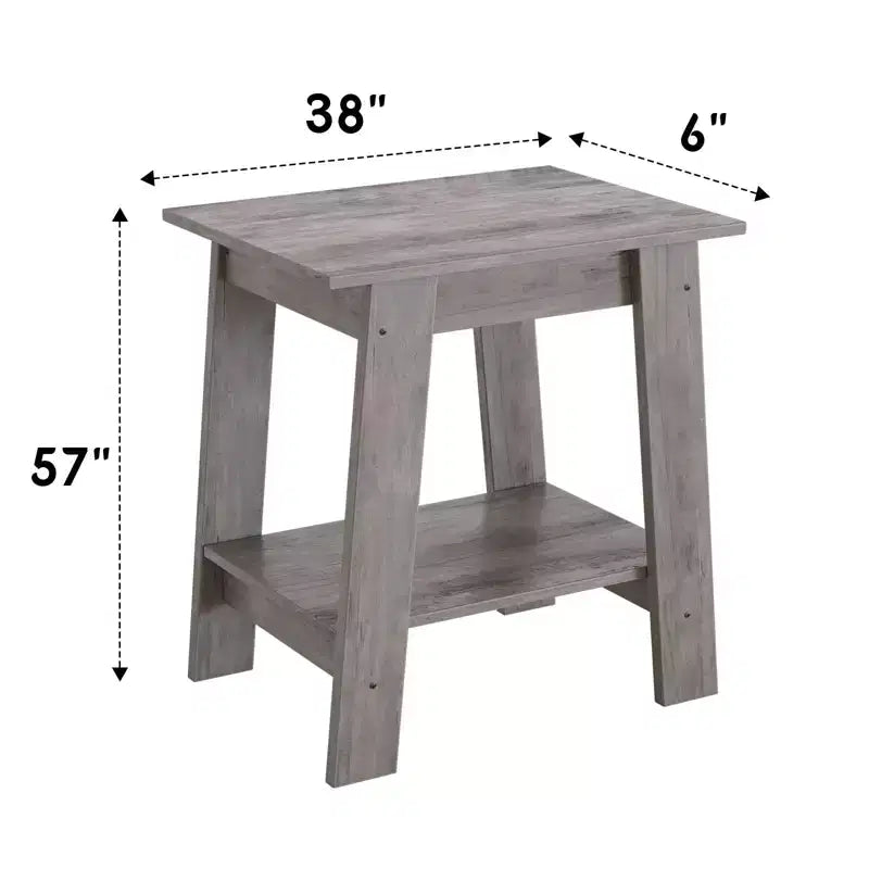 Table d'appoint à 2 niveaux en panneaux de particules avec étagère ouverte 13,98''L x 19,09''H Blanc