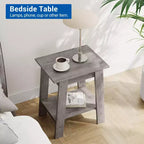 Table d'appoint à 2 niveaux en panneaux de particules avec étagère ouverte 13,98''L x 19,09''H Blanc