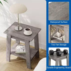 Table d'appoint à 2 niveaux en panneaux de particules avec étagère ouverte 13,98''L x 19,09''H Blanc
