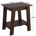Table d'appoint à 2 niveaux en panneaux de particules avec étagère ouverte 13,98''L x 19,09''H Blanc