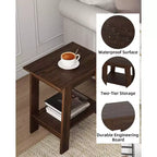 Table d'appoint à 2 niveaux en panneaux de particules avec étagère ouverte 13,98''L x 19,09''H Blanc