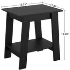 Table d'appoint à 2 niveaux en panneaux de particules avec étagère ouverte 13,98''L x 19,09''H Blanc