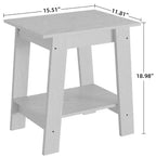 Table d'appoint à 2 niveaux en panneaux de particules avec étagère ouverte 13,98''L x 19,09''H Blanc