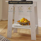 Table d'appoint à 2 niveaux en panneaux de particules avec étagère ouverte 13,98''L x 19,09''H Blanc