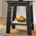 Table d'appoint à 2 niveaux en panneaux de particules avec étagère ouverte 13,98''L x 19,09''H Blanc
